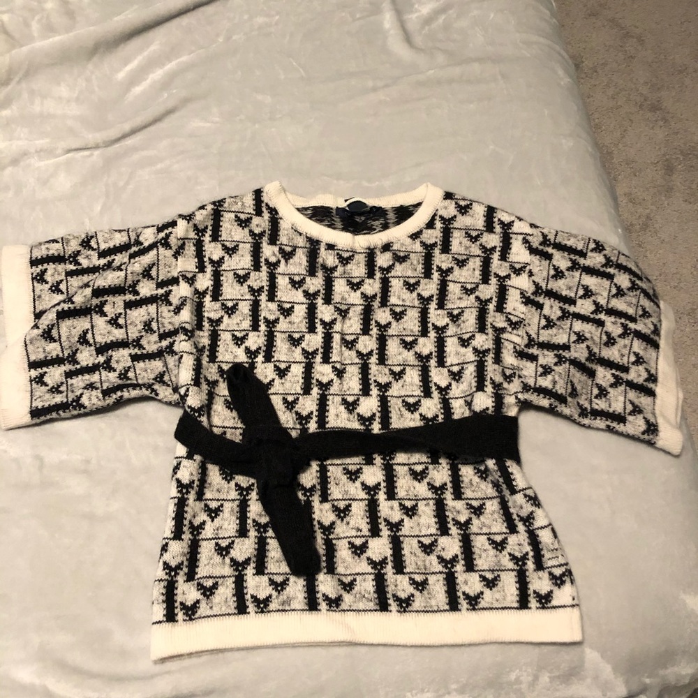 Wool short sleeve sweater